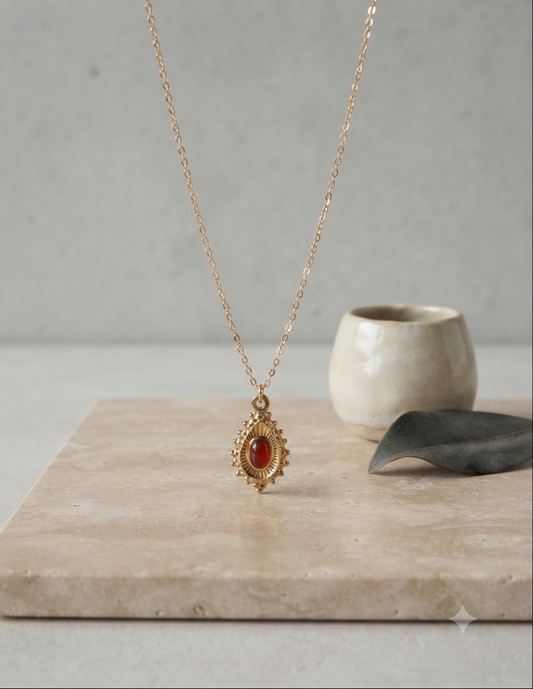 Collana Pizzico Pietra rossa