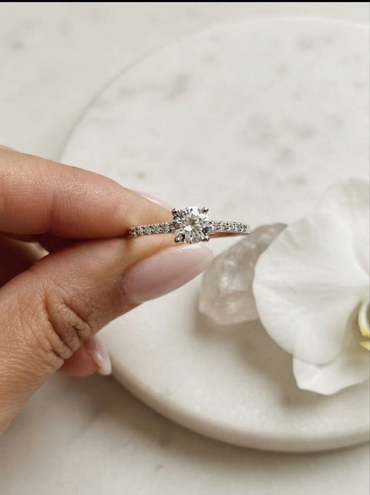 Anello solitario Argento Flora Brillovers