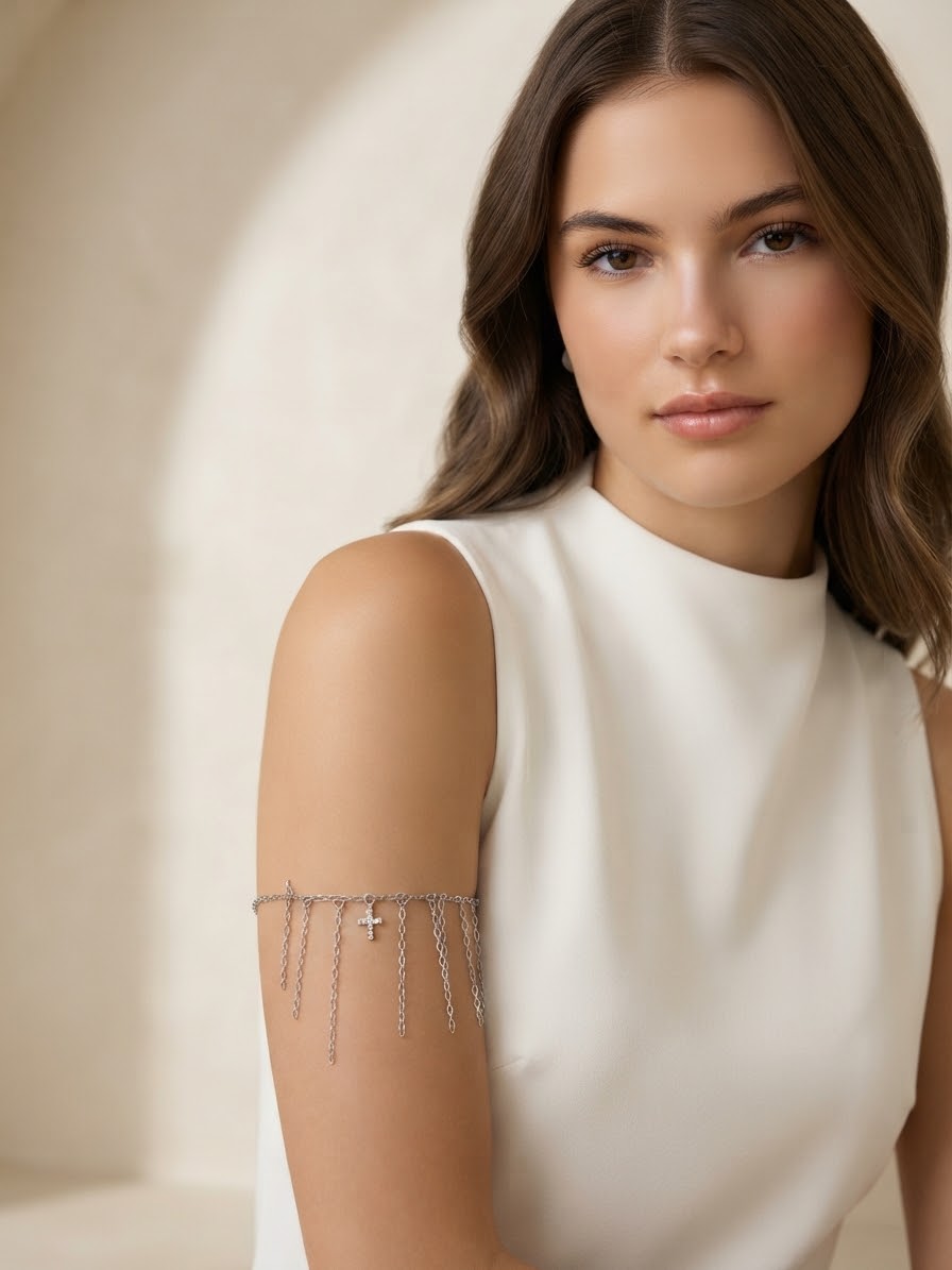 Bracciale Arm Cuff silver croce