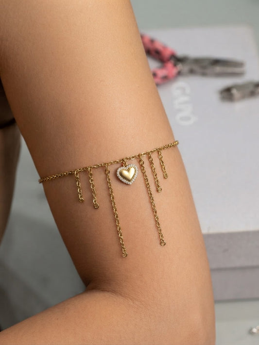Bracciale Arm Cuff cuore gold
