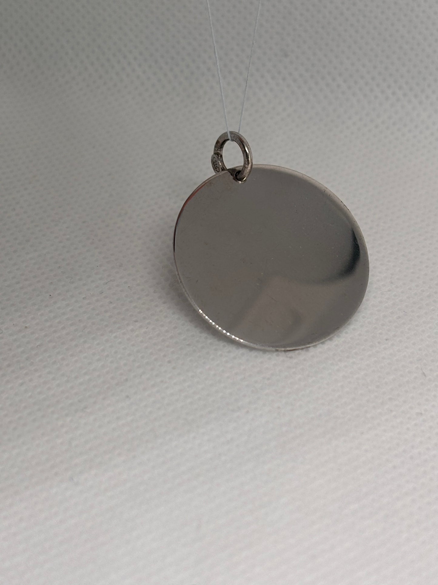 Ciondolo Piastra tonda argento