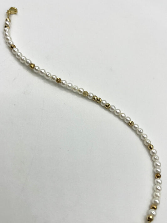 Bracciale perle mini e sfere dorate