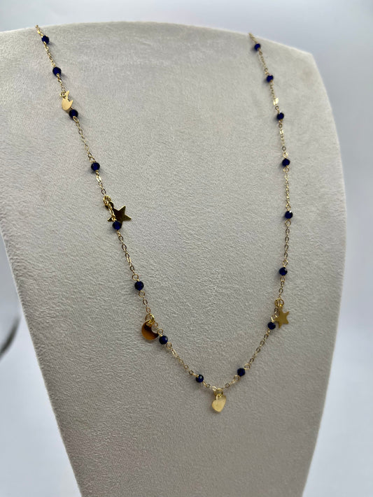Collana in oro 18 kt con pendenti