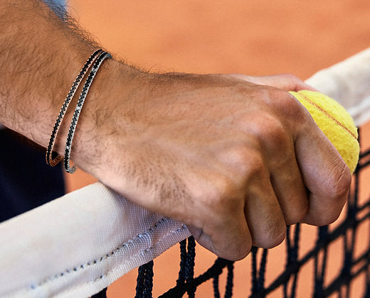 Bracciale argento tennis Nero e rosè uomo Comete