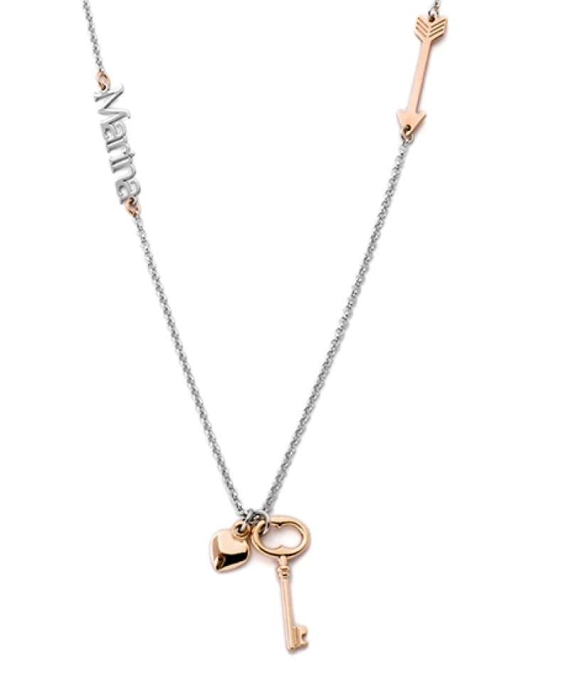 Collana Argento  con Nome e Ciondoli Personalizzabile