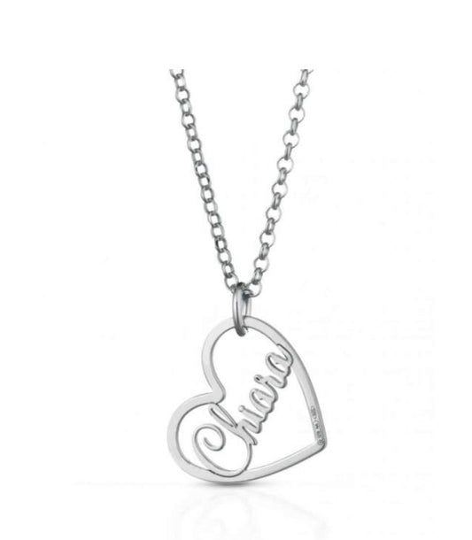 Collana argento con cuore personalizzabile