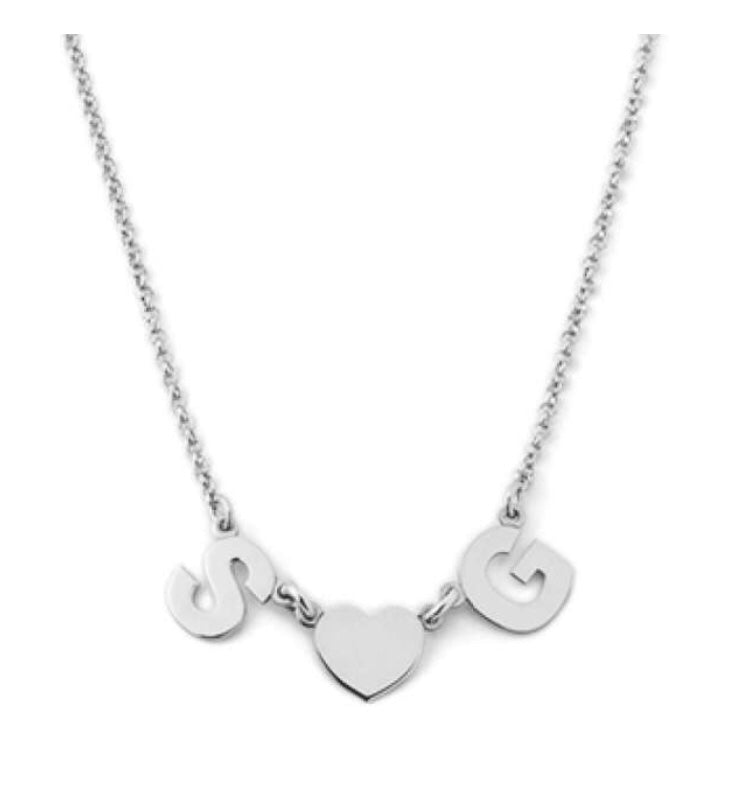 Collana personalizzata con lettere e cuore