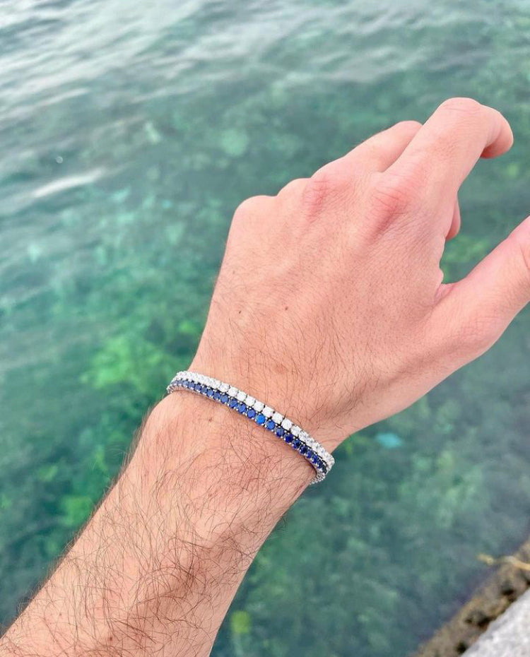 Bracciale argento tennis biancouomo Comete