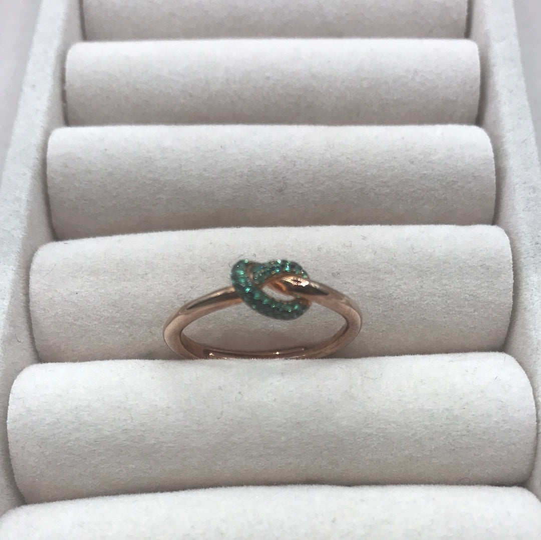 Anello argento nodo rosè minimal