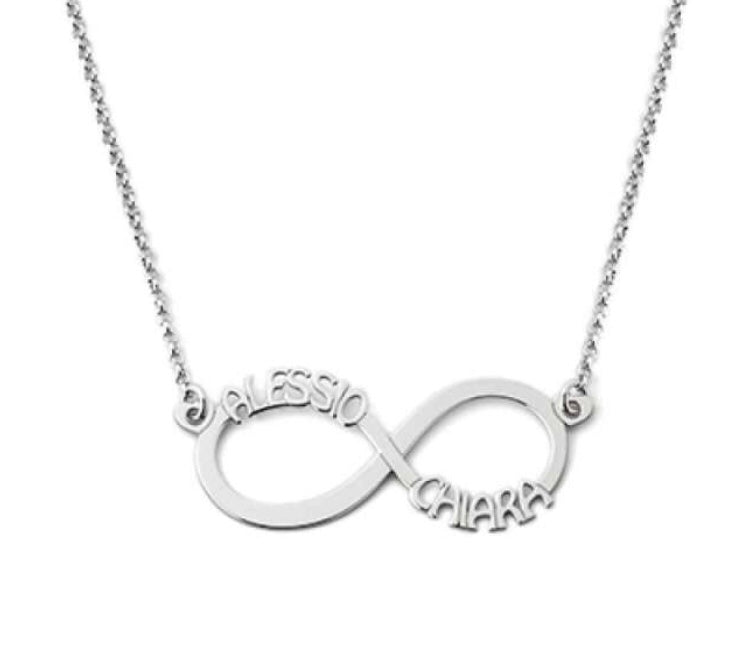 Collana in argento con infinito personalizzabile