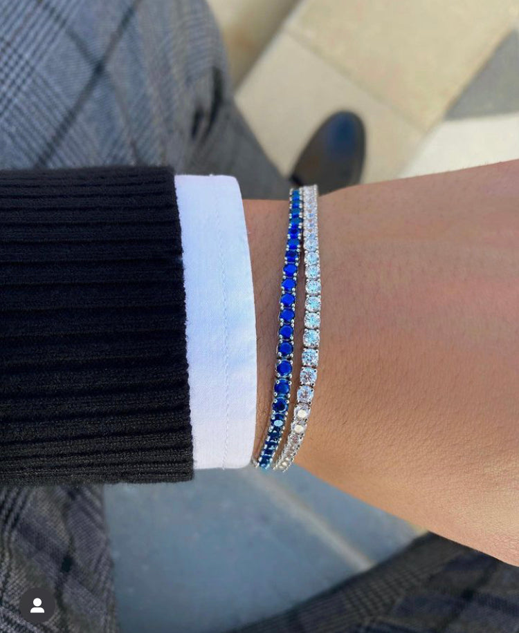 Bracciale argento tennis biancouomo Comete